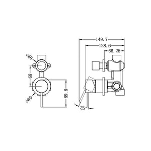 Nero Mixer Taps MECCA SHOWER MIXER WITH DIVERTOR SEPARATE BACK PLATE CHROME (NR221911SCH)