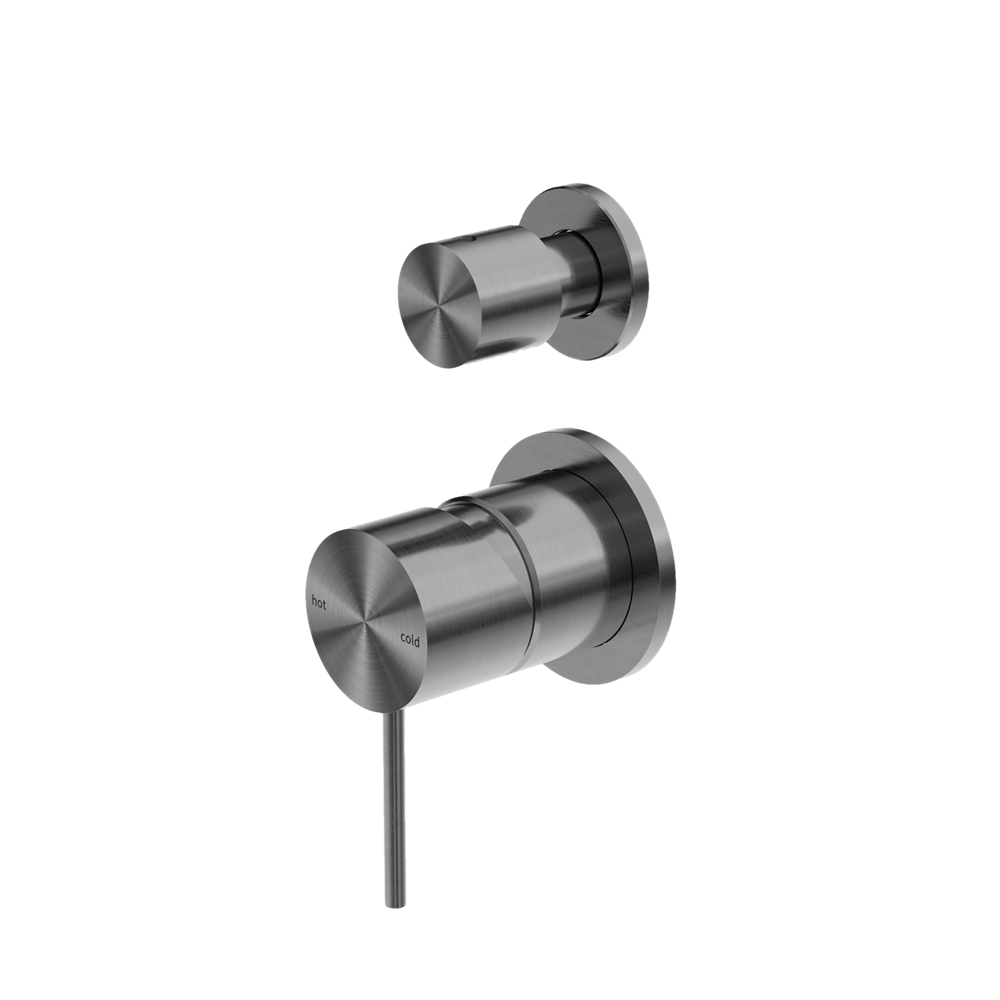 Nero Mixer Taps MECCA SHOWER MIXER WITH DIVERTOR SEPARATE BACK PLATE GUN METAL (NR221911SGM)