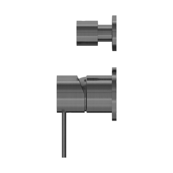 Nero Mixer Taps MECCA SHOWER MIXER WITH DIVERTOR SEPARATE BACK PLATE GUN METAL (NR221911SGM)