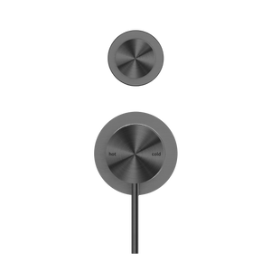 Nero Mixer Taps MECCA SHOWER MIXER WITH DIVERTOR SEPARATE BACK PLATE GUN METAL (NR221911SGM)