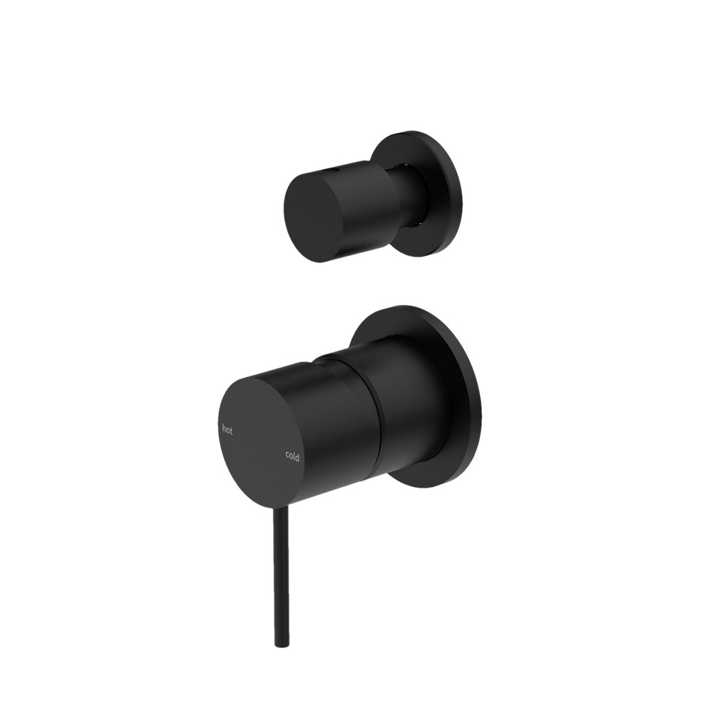 Nero Mixer Taps MECCA SHOWER MIXER WITH DIVERTOR SEPARATE BACK PLATE MATTE BLACK (NR221911SMB)