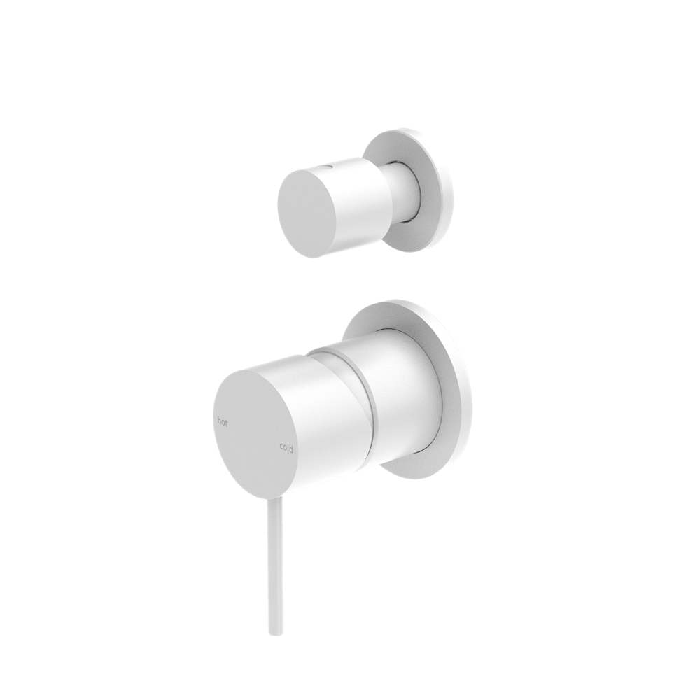 Nero Mixer Taps MECCA SHOWER MIXER WITH DIVERTOR SEPARATE BACK PLATE MATTE WHITE (NR221911SMW)