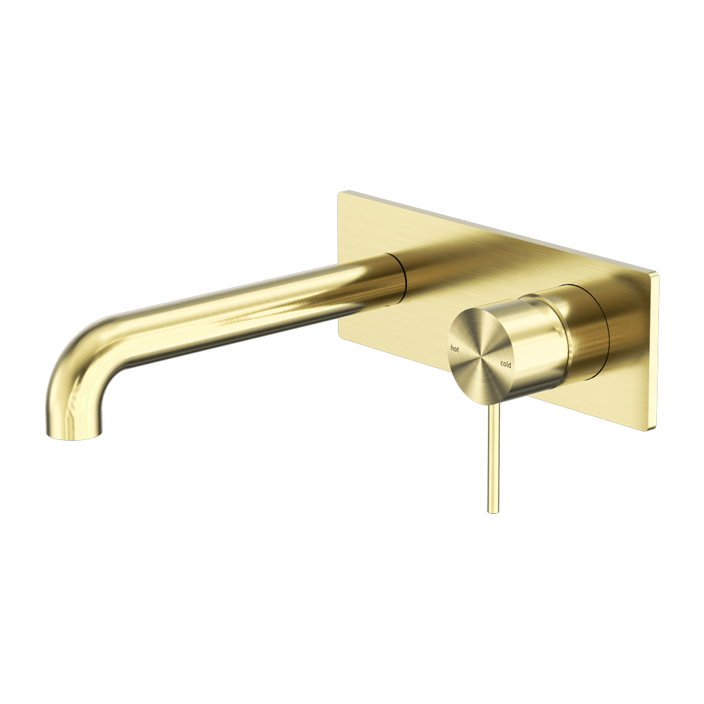 Nero Mixer Taps MECCA WALL BASIN/BATH MIXER 120/160/185/230/260MM BRUSHED GOLD