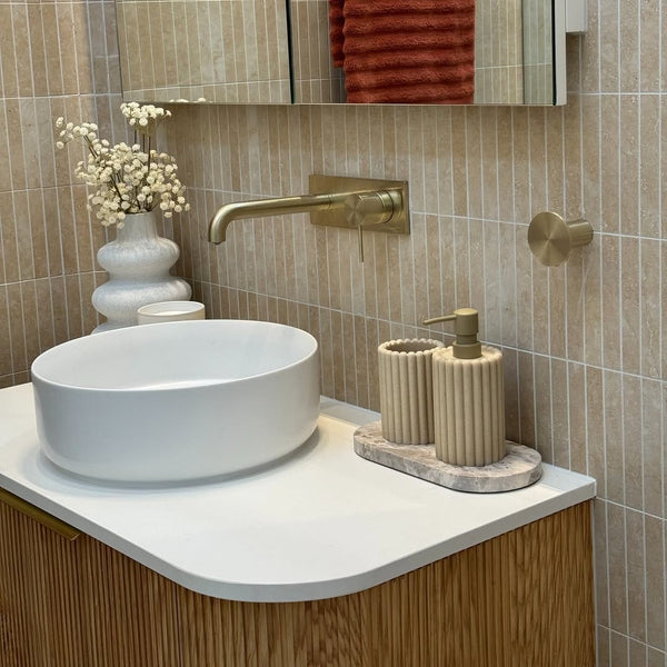 Nero Mixer Taps MECCA WALL BASIN/BATH MIXER 120/160/185/230/260MM BRUSHED GOLD