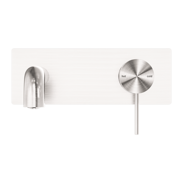 Nero Mixer Taps MECCA WALL BASIN/BATH MIXER 120/160/185/230/260MM BRUSHED NICKEL