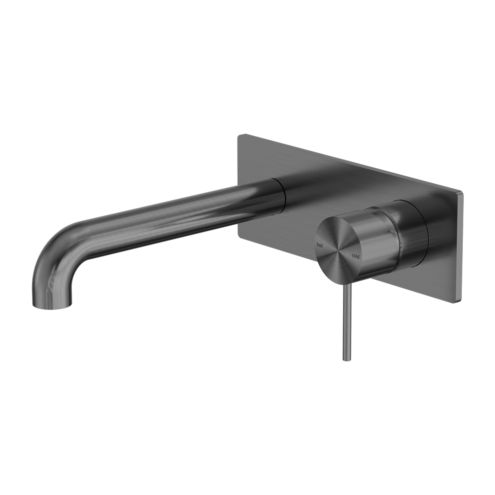 Nero Mixer Taps MECCA WALL BASIN/BATH MIXER 120/160/185/230/260MM GUN METAL