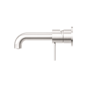 Nero Mixer Taps MECCA WALL BASIN/BATH MIXER SEPARATE BACK PLATE 120/260MM BRUSHED NICKEL