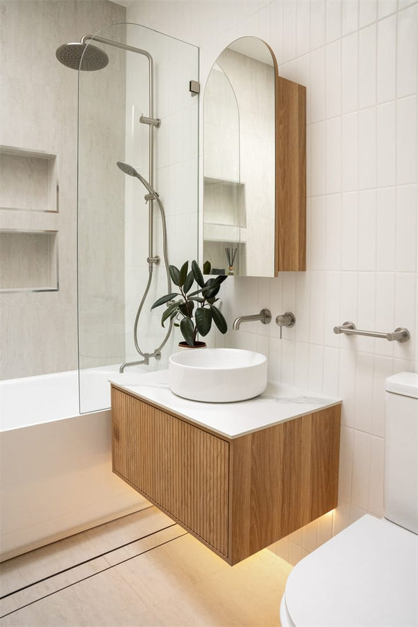 Nero Mixer Taps MECCA WALL BASIN/BATH MIXER SEPARATE BACK PLATE 120/260MM BRUSHED NICKEL