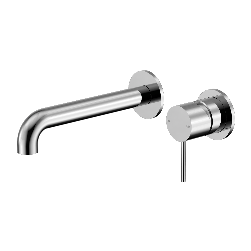 Nero Mixer Taps MECCA WALL BASIN/BATH MIXER SEPARATE BACK PLATE 120/260MM CHROME