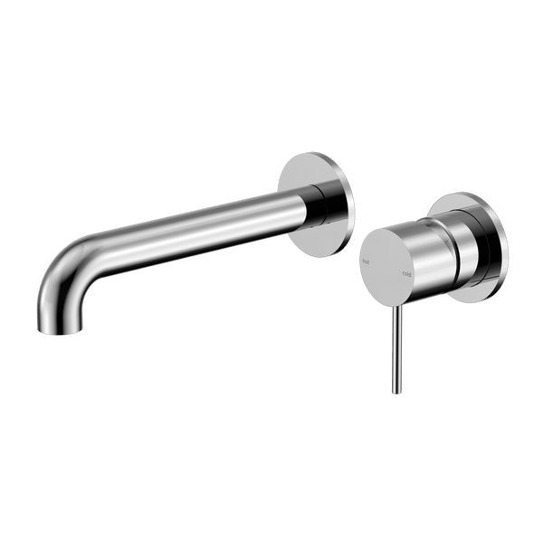 Nero Mixer Taps MECCA WALL BASIN/BATH MIXER SEPARATE BACK PLATE 120/260MM CHROME