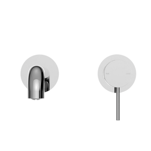 Nero Mixer Taps MECCA WALL BASIN/BATH MIXER SEPARATE BACK PLATE 120/260MM CHROME