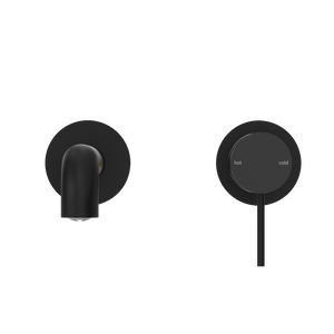 Nero Mixer Taps MECCA WALL BASIN/BATH MIXER SEPARATE BACK PLATE 120/260MM MATTE BLACK