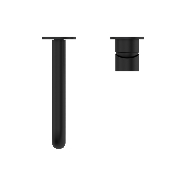 Nero Mixer Taps MECCA WALL BASIN/BATH MIXER SEPARATE BACK PLATE 120/260MM MATTE BLACK