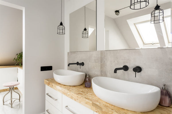 Nero Mixer Taps MECCA WALL BASIN/BATH MIXER SEPARATE BACK PLATE 120/260MM MATTE BLACK