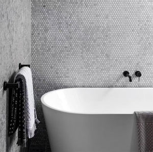 Nero Mixer Taps MECCA WALL BASIN/BATH MIXER SEPARATE BACK PLATE 120/260MM MATTE BLACK