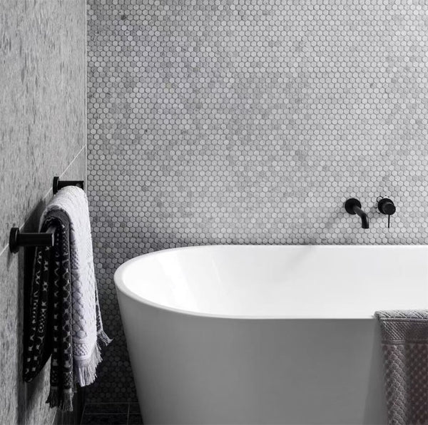 Nero Mixer Taps MECCA WALL BASIN/BATH MIXER SEPARATE BACK PLATE 120/260MM MATTE BLACK