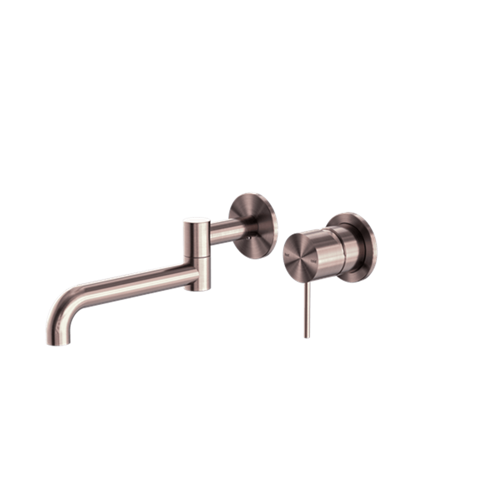 Nero Mixer Taps MECCA WALL BASIN/BATH MIXER SWIVEL SPOUT 225MM BRUSHED BRONZE (NR221910RBZ)