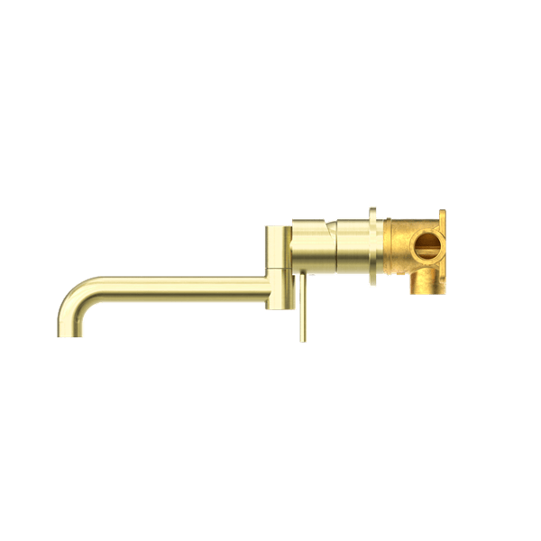 MECCA WALL BASIN/BATH MIXER SWIVEL SPOUT 225MM BRUSHED GOLD (NR221910RBG)