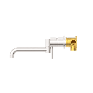 Nero Mixer Taps MECCA WALL BASIN/BATH MIXER SWIVEL SPOUT 225MM BRUSHED NICKEL (NR221910RBN)