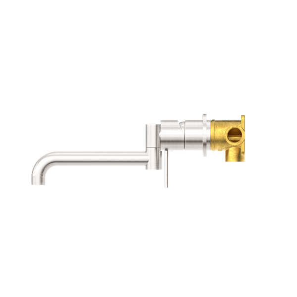 Nero Mixer Taps MECCA WALL BASIN/BATH MIXER SWIVEL SPOUT 225MM BRUSHED NICKEL (NR221910RBN)