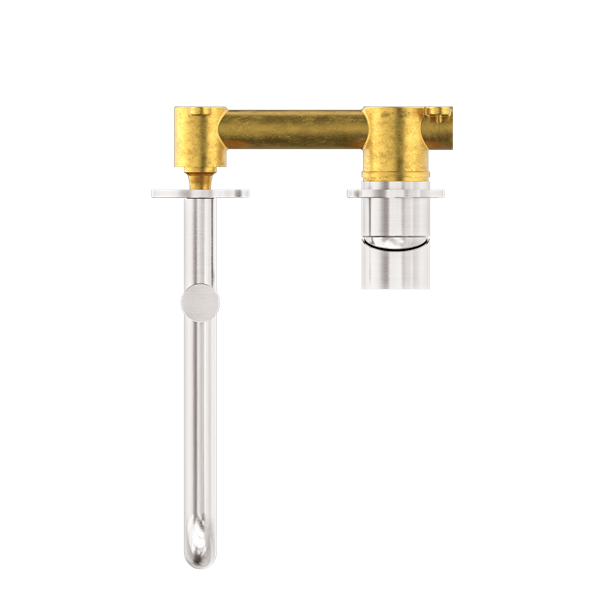 MECCA WALL BASIN/BATH MIXER SWIVEL SPOUT 225MM BRUSHED NICKEL (NR221910RBN)