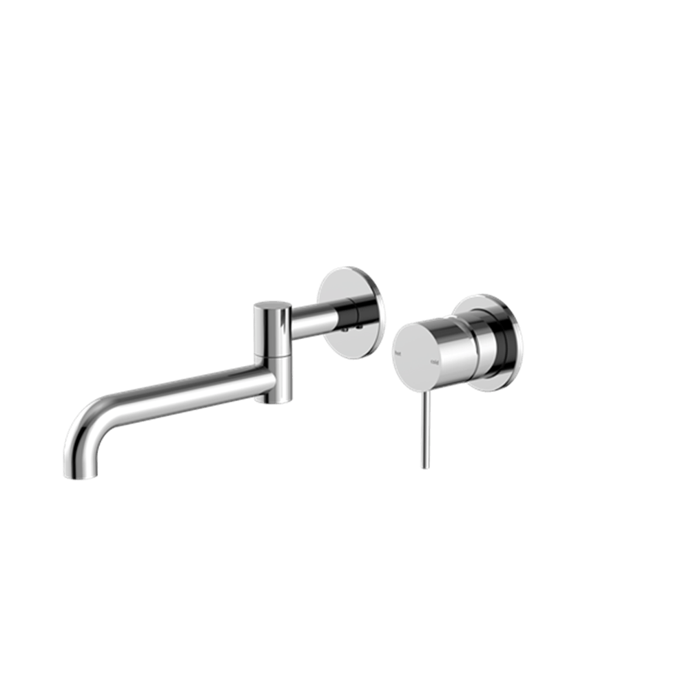 Nero Mixer Taps MECCA WALL BASIN/BATH MIXER SWIVEL SPOUT 225MM CHROME (NR221910RCH)