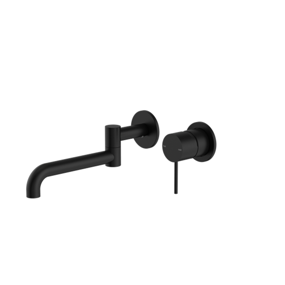 Nero Mixer Taps MECCA WALL BASIN/BATH MIXER SWIVEL SPOUT 225MM MATTE BLACK (NR221910RMB)