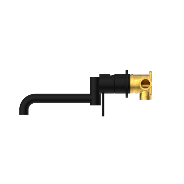 MECCA WALL BASIN/BATH MIXER SWIVEL SPOUT 225MM MATTE BLACK (NR221910RMB)