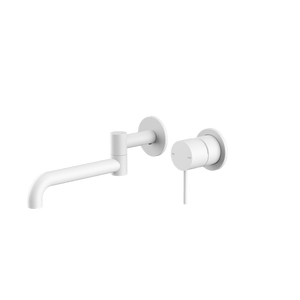 Nero Mixer Taps MECCA WALL BASIN/BATH MIXER SWIVEL SPOUT 225MM MATTE WHITE (NR221910RMW)