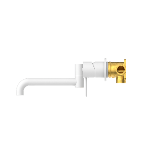 Nero Mixer Taps MECCA WALL BASIN/BATH MIXER SWIVEL SPOUT 225MM MATTE WHITE (NR221910RMW)