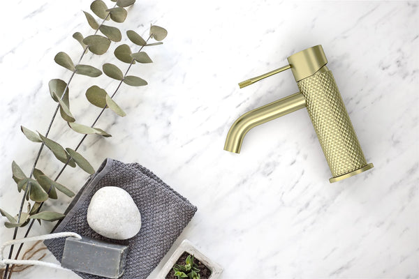 Nero Mixer Taps OPAL BASIN MIXER BRUSHED GOLD (NR251901BG)