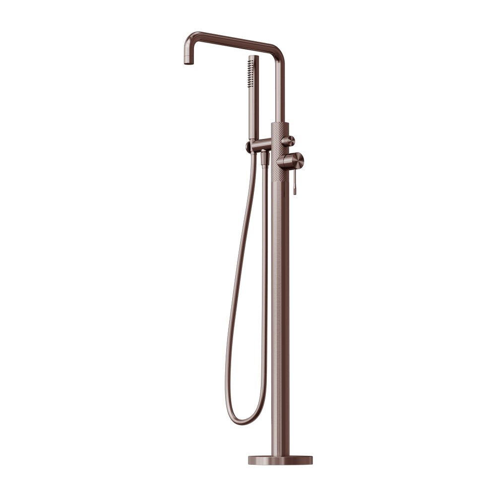 Nero Mixer Taps OPAL FREESTANDING BATH MIXER WITH HAND SHOWER BRUSHED BRONZE (NR251903aBZ)