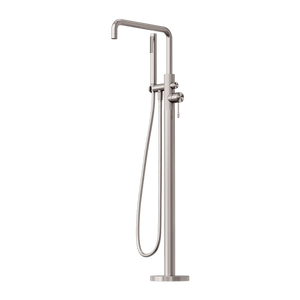 Nero Mixer Taps OPAL FREESTANDING BATH MIXER WITH HAND SHOWER BRUSHED NICKEL (NR251903aBN)