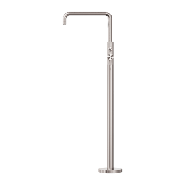 Nero Mixer Taps OPAL FREESTANDING BATH MIXER WITH HAND SHOWER BRUSHED NICKEL (NR251903aBN)