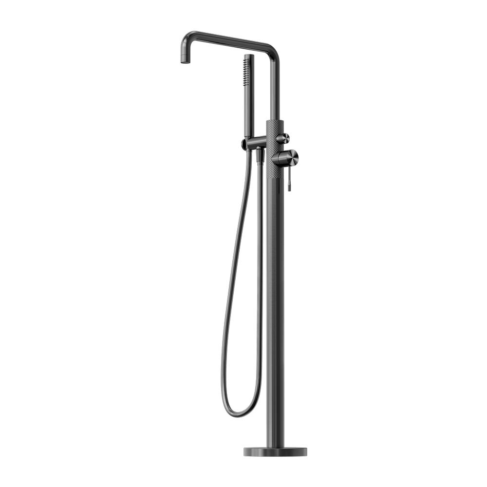 Nero Mixer Taps OPAL FREESTANDING BATH MIXER WITH HAND SHOWER GRAPHITE (NR251903aGR)