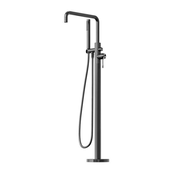 Nero Mixer Taps OPAL FREESTANDING BATH MIXER WITH HAND SHOWER GRAPHITE (NR251903aGR)