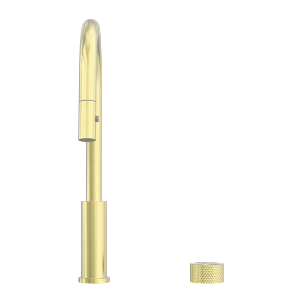 Nero Mixer Taps OPAL PROGRESSIVE PULL OUT KITCHEN SET BRUSHED GOLD (NR252008BG)