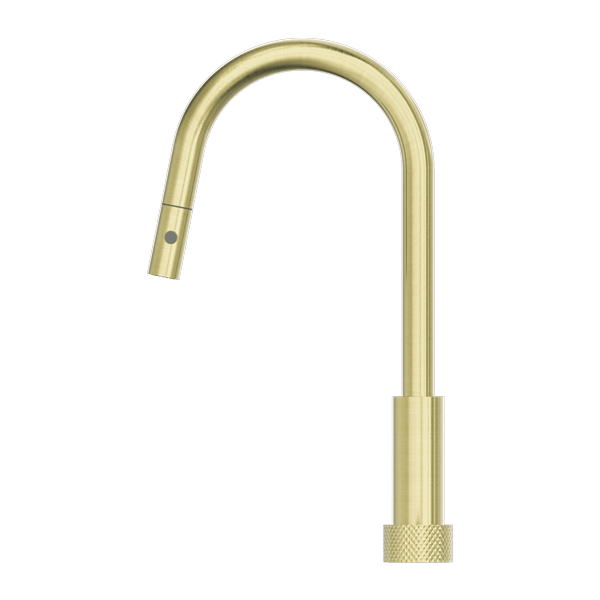 Nero Mixer Taps OPAL PROGRESSIVE PULL OUT KITCHEN SET BRUSHED GOLD (NR252008BG)
