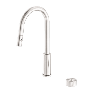 Nero Mixer Taps OPAL PROGRESSIVE PULL OUT KITCHEN SET BRUSHED NICKEL (NR252008BN)
