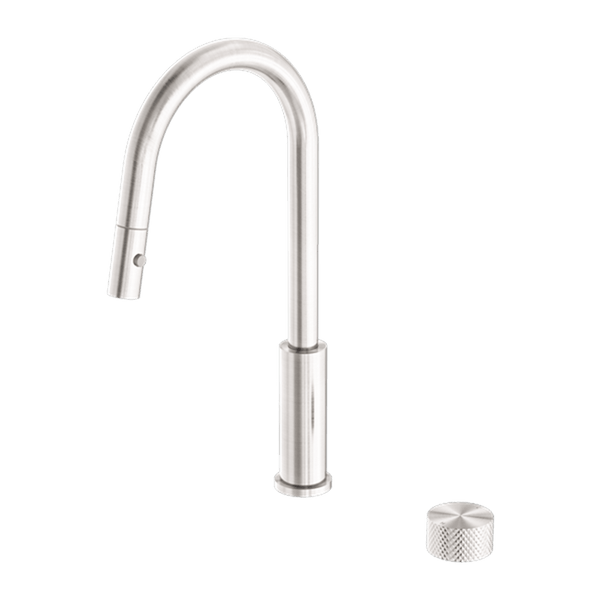 Nero Mixer Taps OPAL PROGRESSIVE PULL OUT KITCHEN SET BRUSHED NICKEL (NR252008BN)