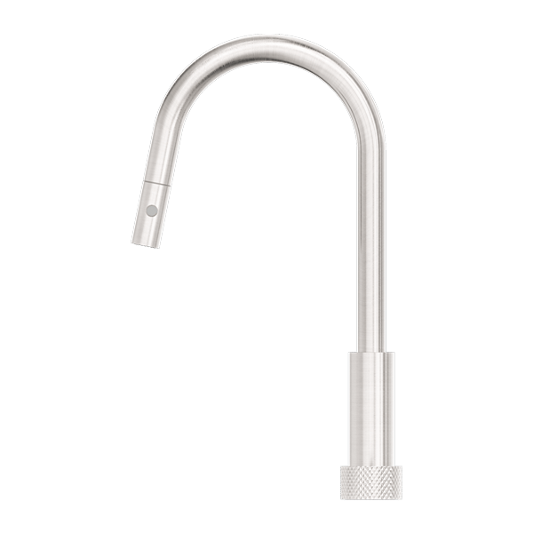 Nero Mixer Taps OPAL PROGRESSIVE PULL OUT KITCHEN SET BRUSHED NICKEL (NR252008BN)