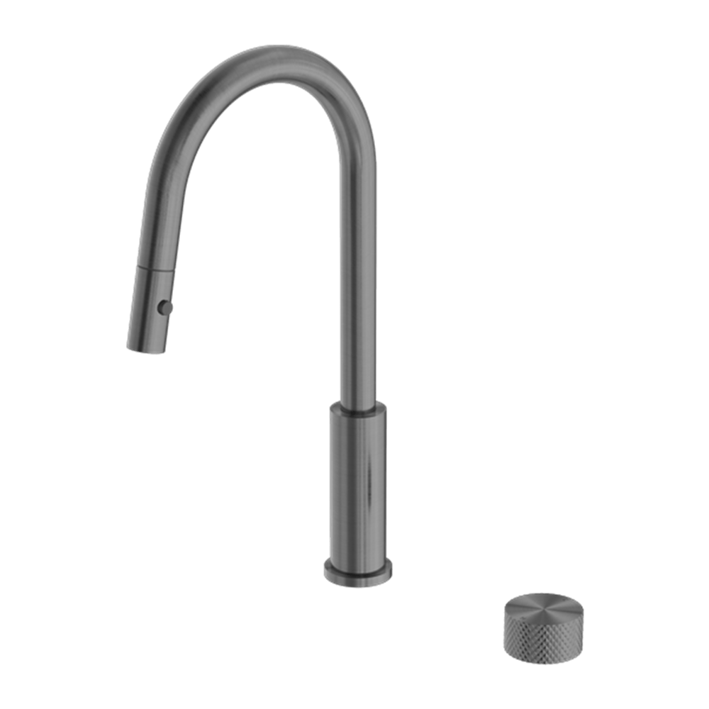 Nero Mixer Taps OPAL PROGRESSIVE PULL OUT KITCHEN SET GRAPHITE (NR252008GR)