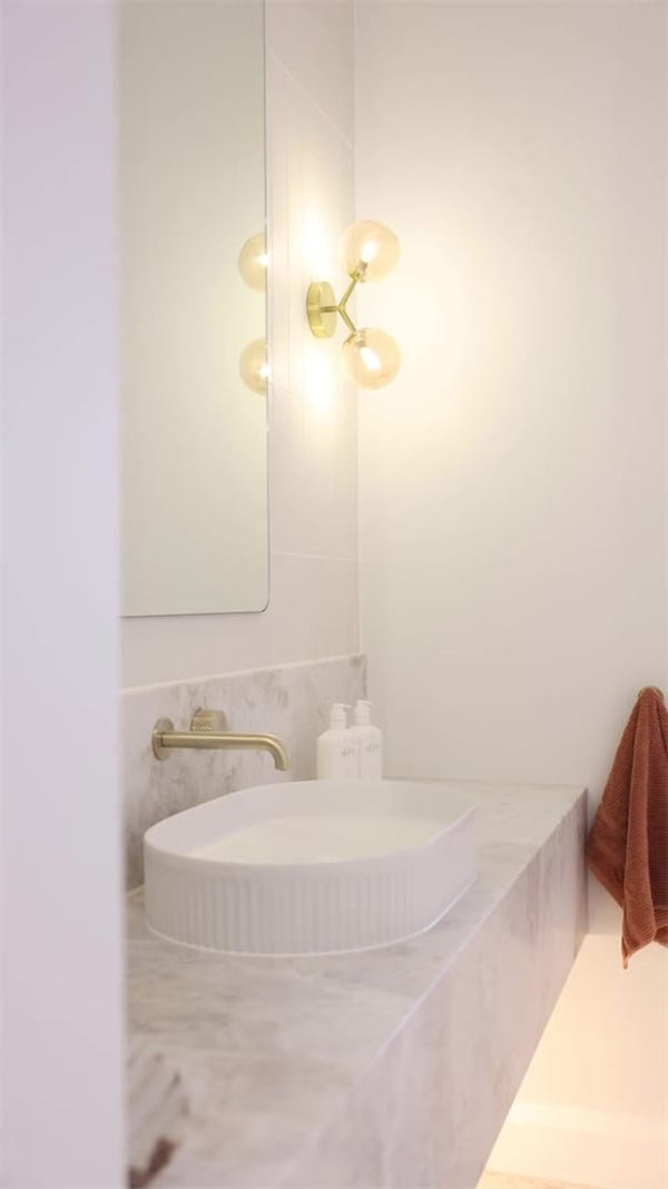 Nero Mixer Taps OPAL PROGRESSIVE WALL BASIN/BATH SET 120/160/185/230/260MM BRUSHED GOLD