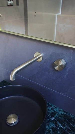 Nero Mixer Taps OPAL PROGRESSIVE WALL BASIN/BATH SET 120/160/185/230/260MM BRUSHED GOLD