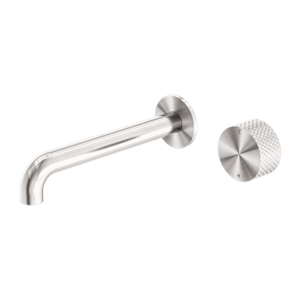 Nero Mixer Taps OPAL PROGRESSIVE WALL BASIN/BATH SET 120/160/185/230/260MM BRUSHED NICKEL