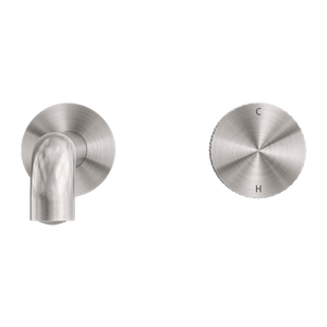 Nero Mixer Taps OPAL PROGRESSIVE WALL BASIN/BATH SET 120/160/185/230/260MM BRUSHED NICKEL