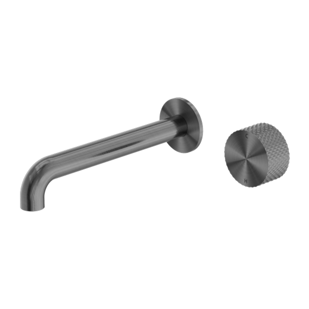 Nero Mixer Taps OPAL PROGRESSIVE WALL BASIN/BATH SET 120/160/185/230/260MM GRAPHITE