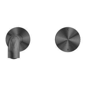 Nero Mixer Taps OPAL PROGRESSIVE WALL BASIN/BATH SET 120/160/185/230/260MM GRAPHITE