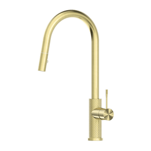 Nero Mixer Taps OPAL PULL OUT SINK MIXER WITH VEGIE SPRAY FUNCTION BRUSHED GOLD (NR251908BG)