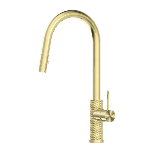 Nero Mixer Taps OPAL PULL OUT SINK MIXER WITH VEGIE SPRAY FUNCTION BRUSHED GOLD (NR251908BG)